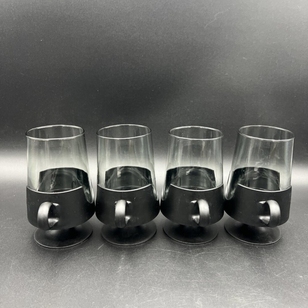 Vintage Glas-Snap by Corning Black w/ Smokey Glass Hot / Cold Beverages 5.5 in - Picture 4 of 13